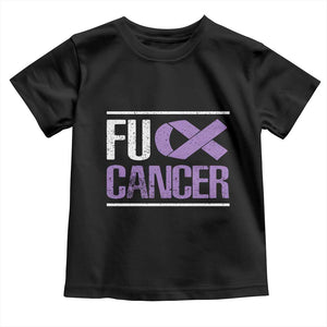 Fuck Cancer Toddler T Shirt Funny National Cancer Prevention Month Lavender Ribbon TS11 Black Print Your Wear