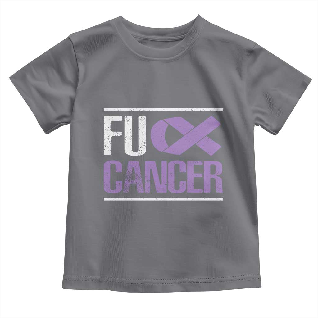 Fuck Cancer Toddler T Shirt Funny National Cancer Prevention Month Lavender Ribbon TS11 Charcoal Print Your Wear