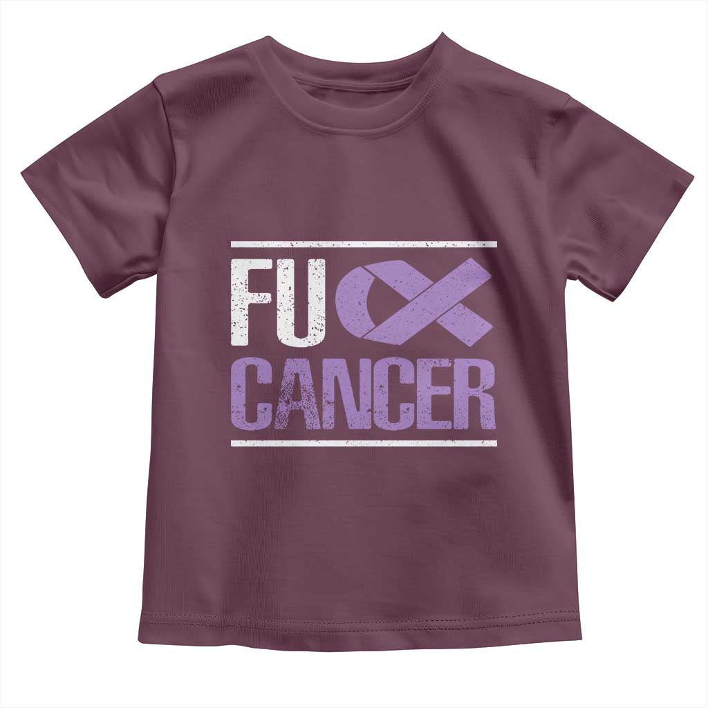 Fuck Cancer Toddler T Shirt Funny National Cancer Prevention Month Lavender Ribbon TS11 Maroon Print Your Wear