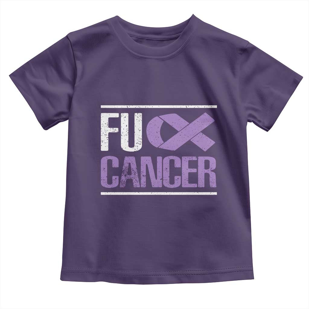Fuck Cancer Toddler T Shirt Funny National Cancer Prevention Month Lavender Ribbon TS11 Purple Print Your Wear