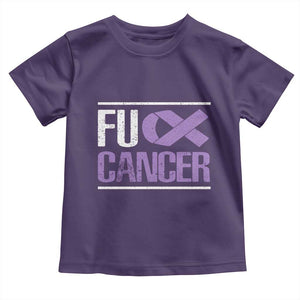 Fuck Cancer Toddler T Shirt Funny National Cancer Prevention Month Lavender Ribbon TS11 Purple Print Your Wear