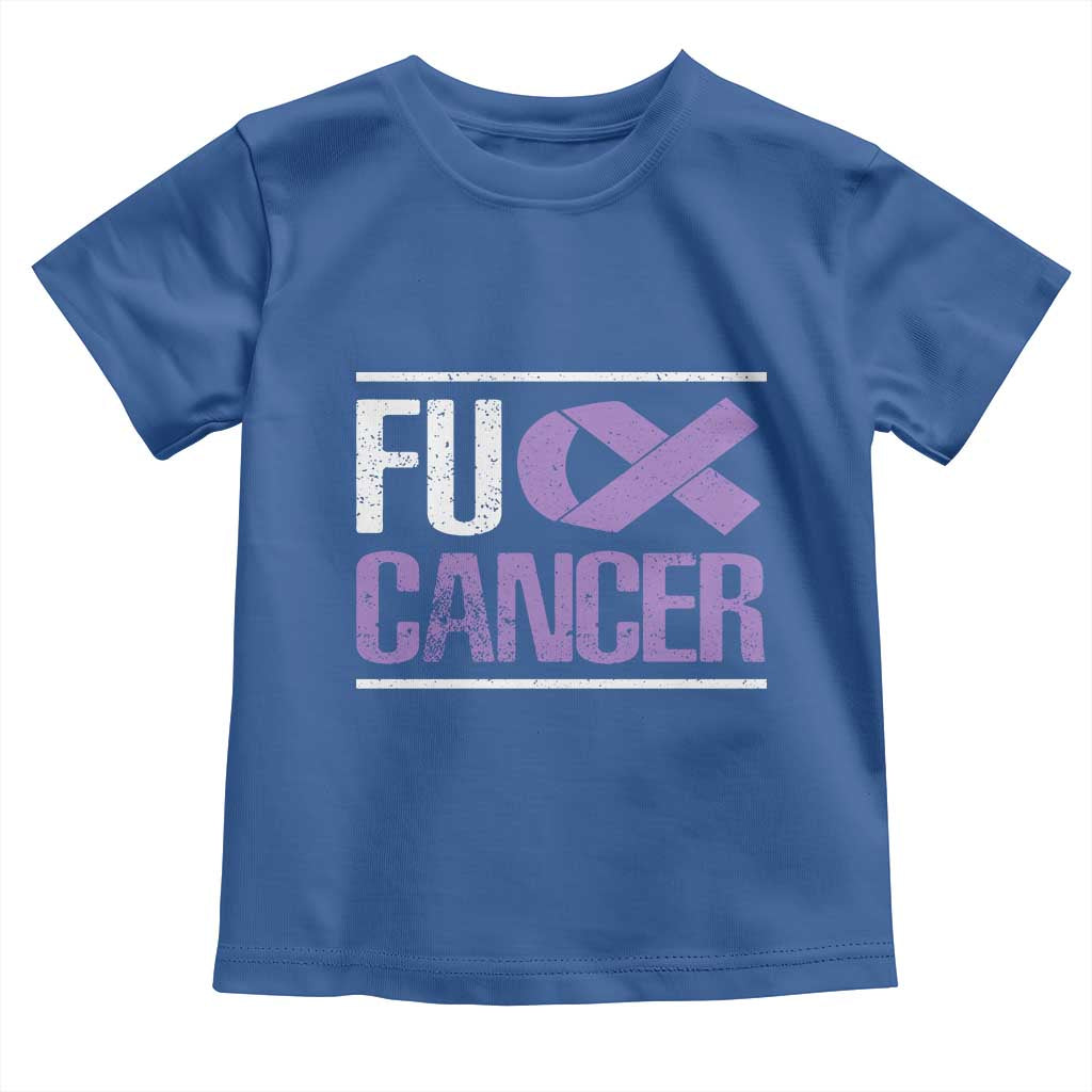 Fuck Cancer Toddler T Shirt Funny National Cancer Prevention Month Lavender Ribbon TS11 Royal Blue Print Your Wear