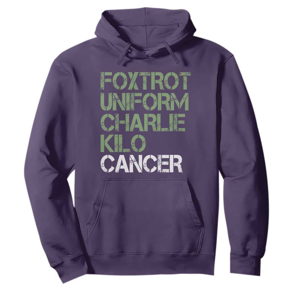 Foxtrot Uniform Charlie Kilo Cancer Hoodie Funny Fuck Cancer Military Alphabet TS11 Purple Print Your Wear