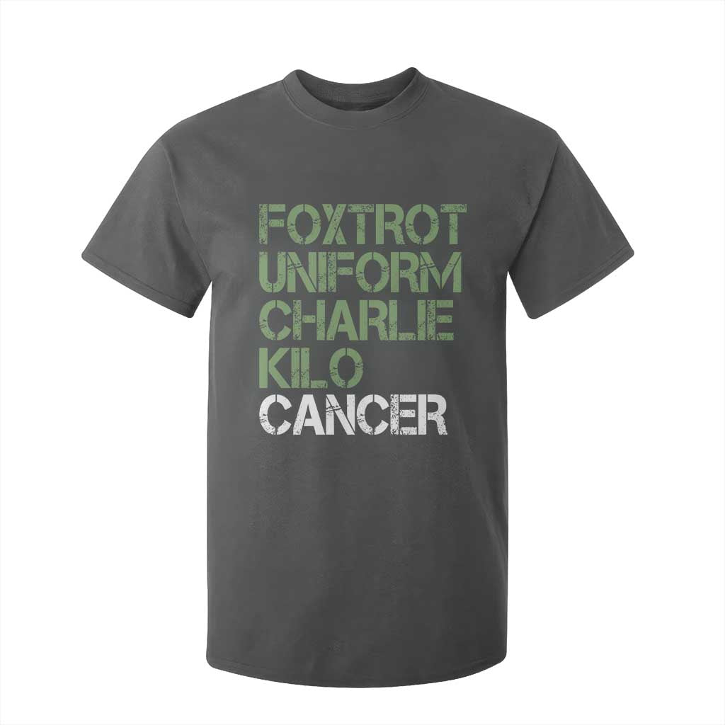 Foxtrot Uniform Charlie Kilo Cancer T Shirt For Kid Funny Fuck Cancer Military Alphabet TS11 Dark Heather Print Your Wear