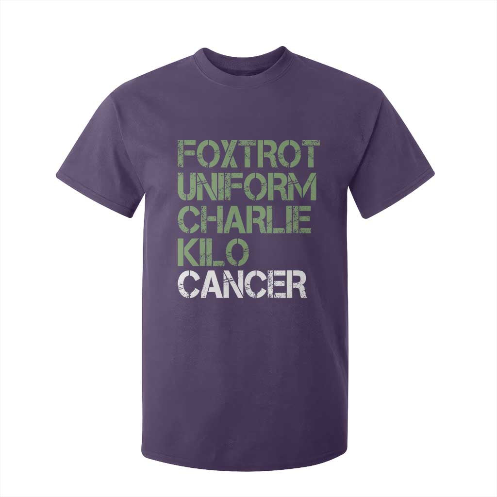 Foxtrot Uniform Charlie Kilo Cancer T Shirt For Kid Funny Fuck Cancer Military Alphabet TS11 Purple Print Your Wear