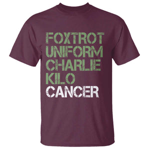Foxtrot Uniform Charlie Kilo Cancer T Shirt Funny Fuck Cancer Military Alphabet TS11 Maroon Print Your Wear