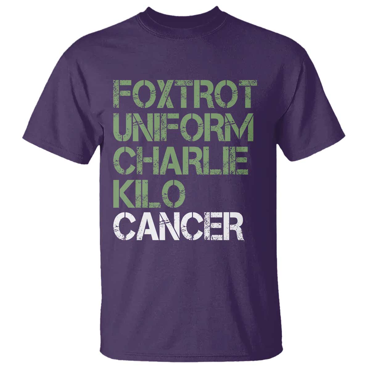Foxtrot Uniform Charlie Kilo Cancer T Shirt Funny Fuck Cancer Military Alphabet TS11 Purple Print Your Wear
