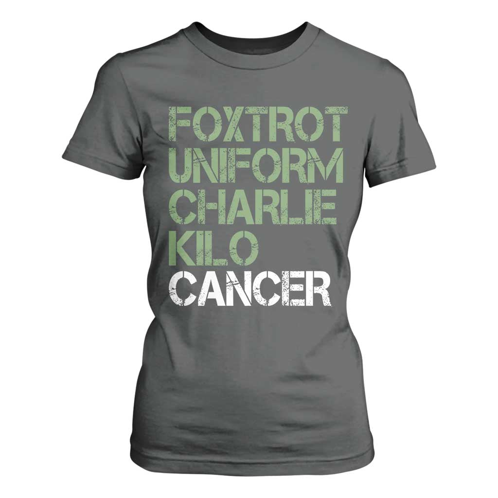 Foxtrot Uniform Charlie Kilo Cancer T Shirt For Women Funny Fuck Cancer Military Alphabet TS11 Dark Heather Print Your Wear