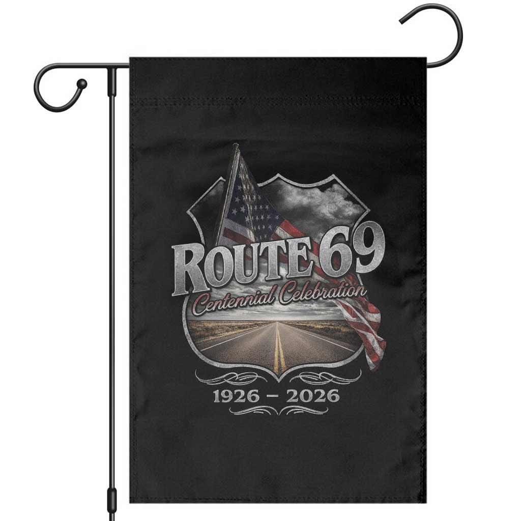 US Route 69 Centennial Celebration Garden Flag Highway Road 100 Years Anniversary American Flag TS11 Black Print Your Wear