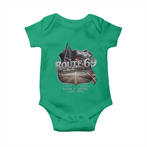 US Route 69 Centennial Celebration Baby Onesie Highway Road 100 Years Anniversary American Flag TS11 Irish Green Print Your Wear
