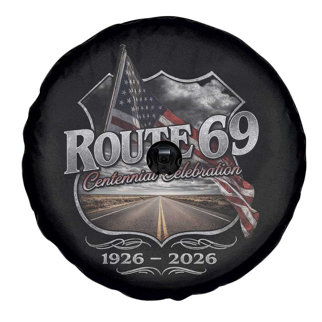 US Route 69 Centennial Celebration Spare Tire Cover Highway Road 100 Years Anniversary American Flag TS11 Print Your Wear