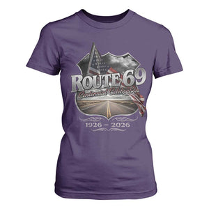 US Route 69 Centennial Celebration T Shirt For Women Highway Road 100 Years Anniversary American Flag TS11 Purple Print Your Wear