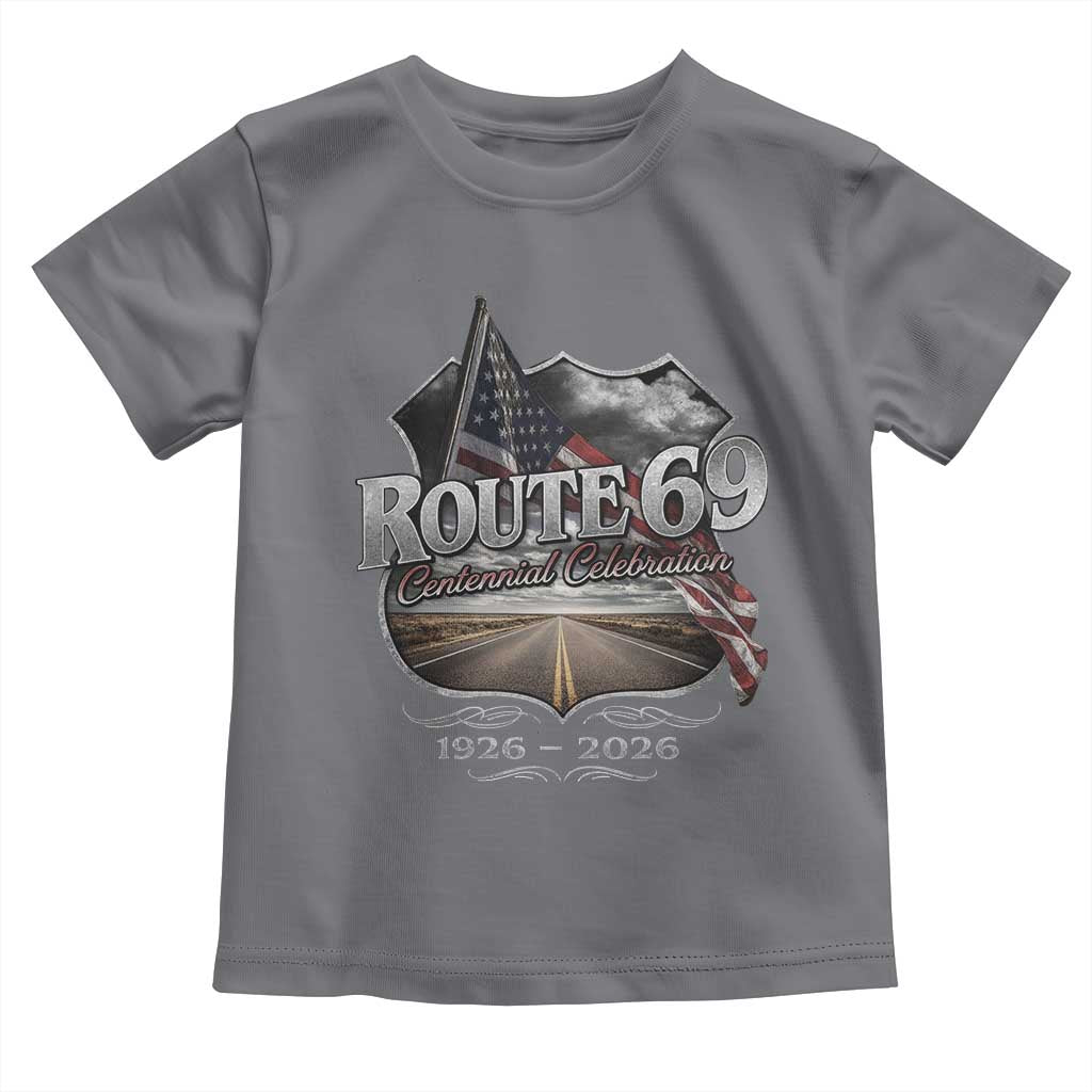 US Route 69 Centennial Celebration Toddler T Shirt Highway Road 100 Years Anniversary American Flag TS11 Charcoal Print Your Wear