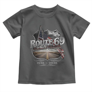 US Route 69 Centennial Celebration Toddler T Shirt Highway Road 100 Years Anniversary American Flag TS11 Dark Heather Print Your Wear