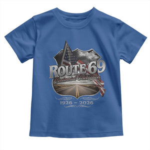 US Route 69 Centennial Celebration Toddler T Shirt Highway Road 100 Years Anniversary American Flag TS11 Royal Blue Print Your Wear