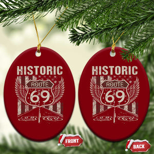 Historic Route 69 Highway Road Ceramic Ornament Americana Vintage USA Flag TS11 Print Your Wear