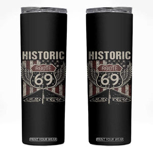 Historic Route 69 Highway Road Skinny Tumbler Americana Vintage USA Flag TS11 Black Print Your Wear