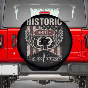 Historic Route 69 Highway Road Spare Tire Cover Americana Vintage USA Flag TS11 Black Print Your Wear