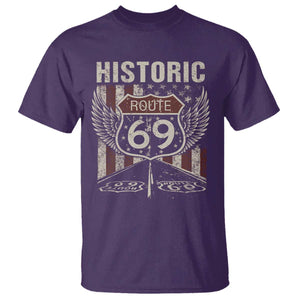 Historic Route 69 Highway Road T Shirt Americana Vintage USA Flag TS11 Purple Print Your Wear