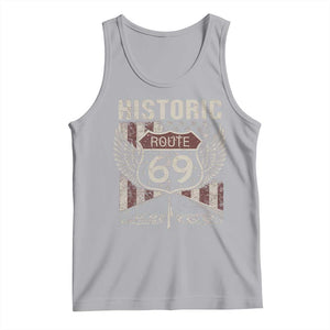 Historic Route 69 Highway Road Tank Top Americana Vintage USA Flag TS11 Athletic Heather Print Your Wear