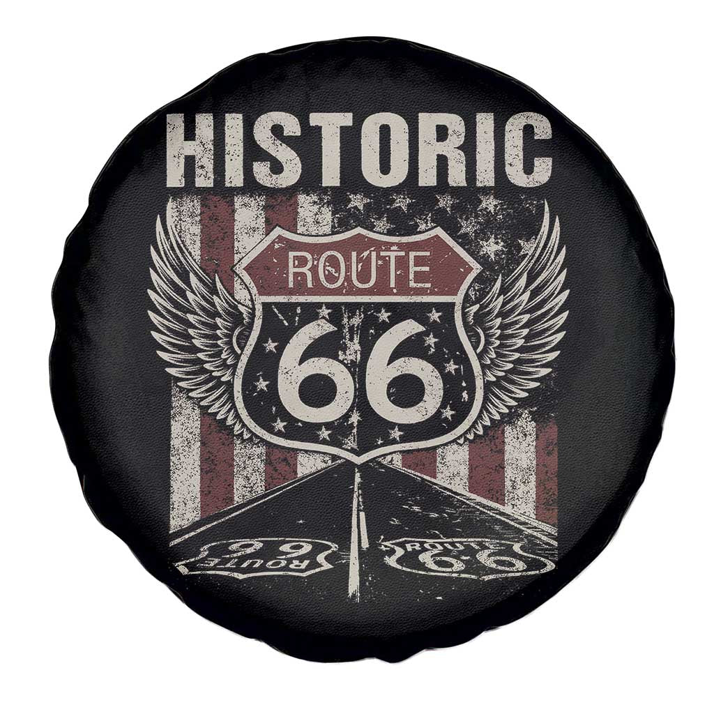 Historic Route Highway 66 Spare Tire Cover Vintage American Flag TS11 Print Your Wear