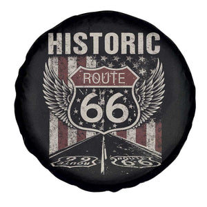Historic Route Highway 66 Spare Tire Cover Vintage American Flag TS11 Print Your Wear