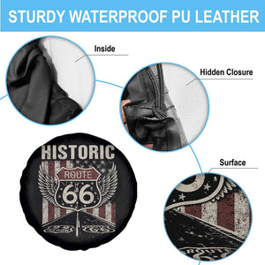 Historic Route Highway 66 Spare Tire Cover Vintage American Flag TS11 Print Your Wear