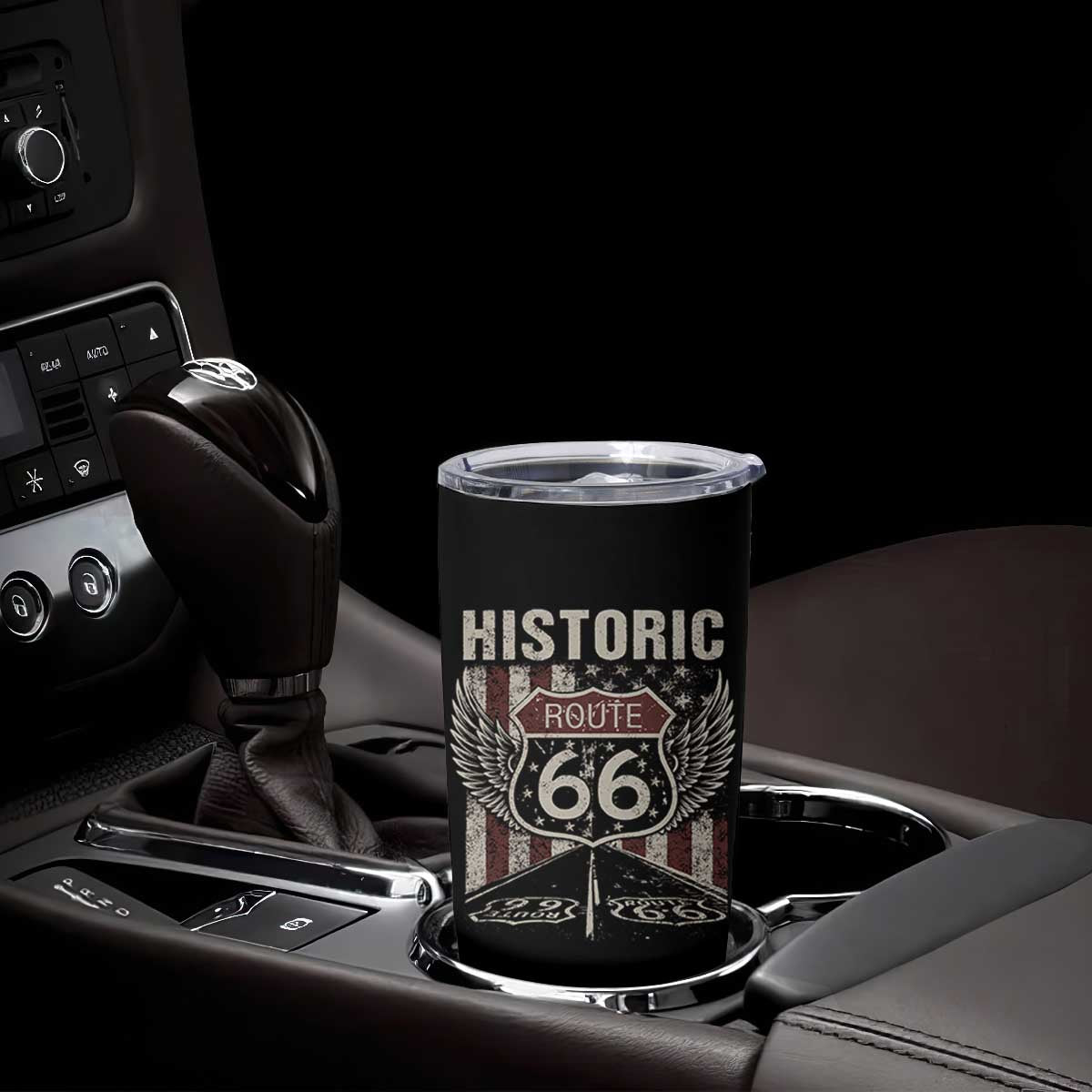 Historic Route Highway 66 Tumbler Cup Vintage American Flag TS11 Print Your Wear