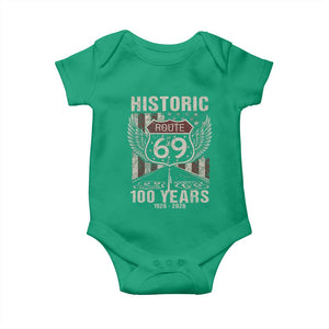 Historic US Route 69 100 Years Anniversary Baby Onesie Highway Road Sign Wings Vintage American Flag TS11 Irish Green Print Your Wear