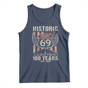 Historic US Route 69 100 Years Anniversary Tank Top Highway Road Sign Wings Vintage American Flag TS11 Navy Print Your Wear