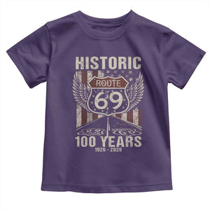 Historic US Route 69 100 Years Anniversary Toddler T Shirt Highway Road Sign Wings Vintage American Flag TS11 Purple Print Your Wear