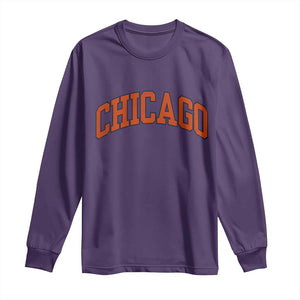 Chicago Pride Illinois IL Vintage Sports Orange Design Long Sleeve Shirt TS11 Purple Print Your Wear