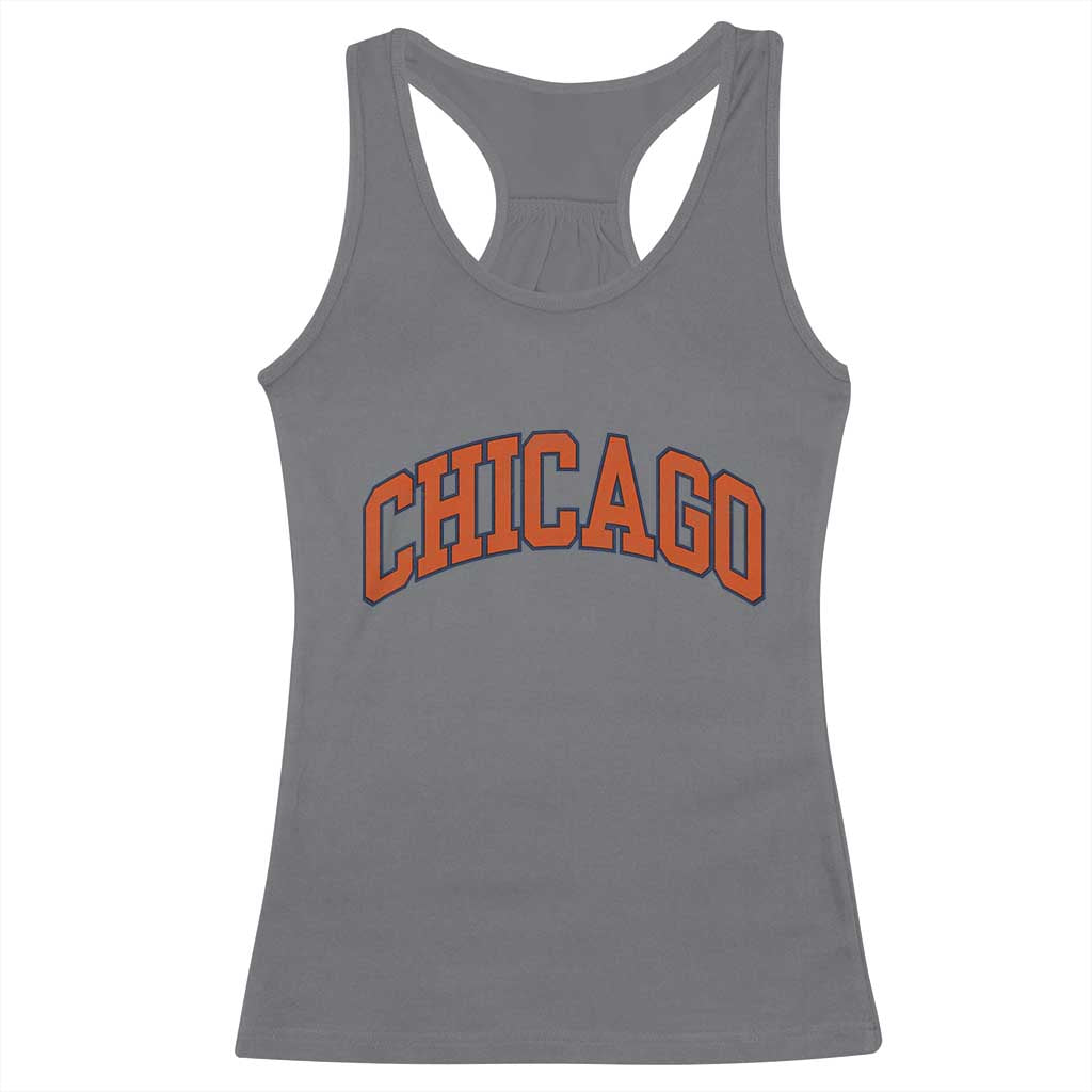 Chicago Pride Illinois IL Vintage Sports Orange Design Racerback Tank Top TS11 Charcoal Print Your Wear