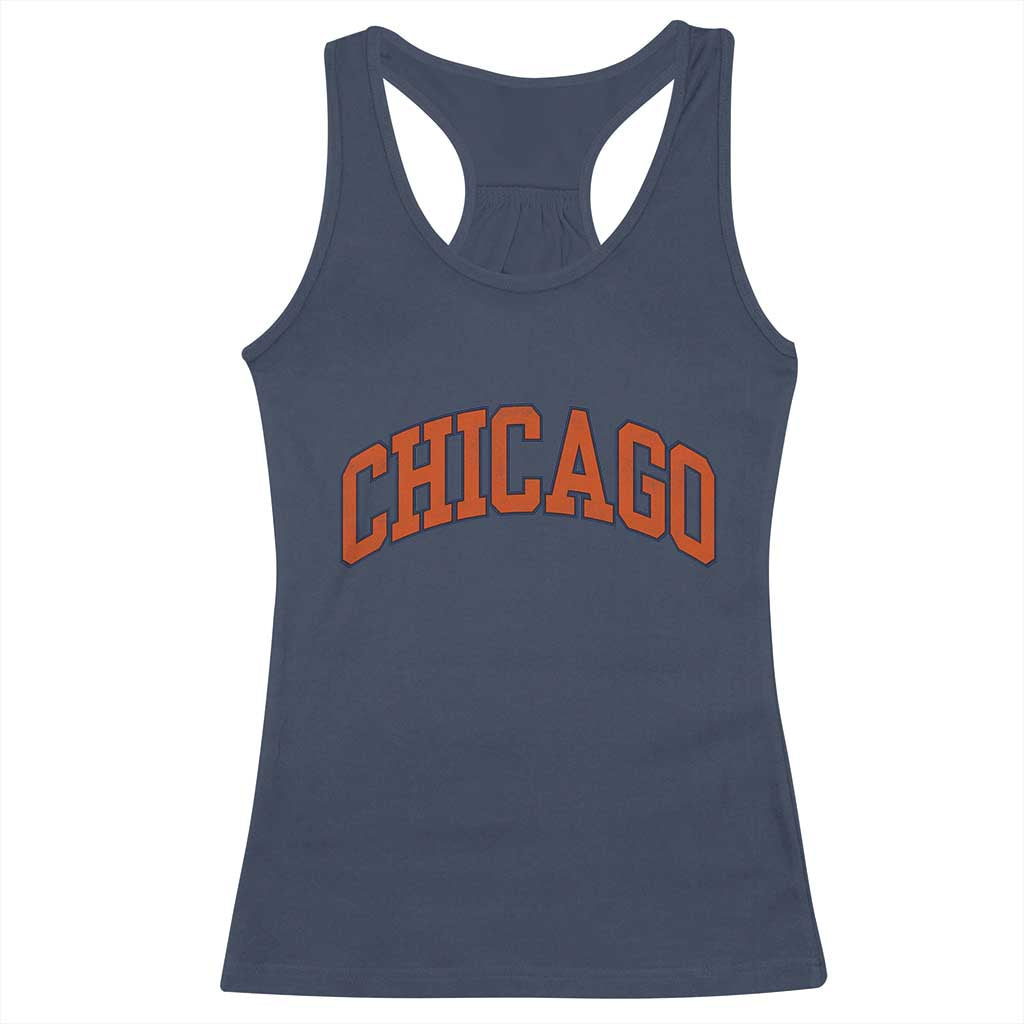 Chicago Pride Illinois IL Vintage Sports Orange Design Racerback Tank Top TS11 Navy Print Your Wear