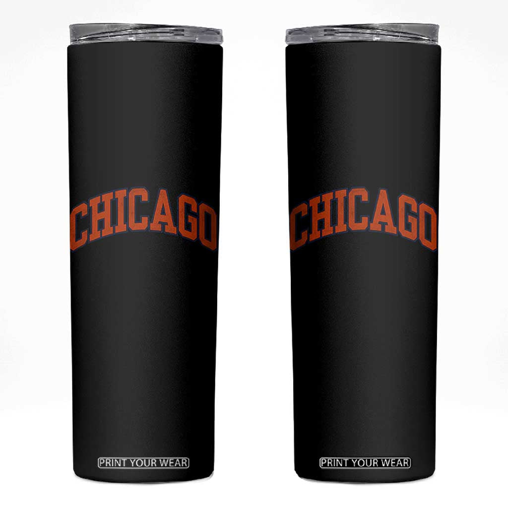 Chicago Pride Illinois IL Vintage Sports Orange Design Skinny Tumbler TS11 Black Print Your Wear