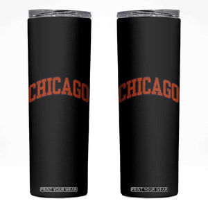 Chicago Pride Illinois IL Vintage Sports Orange Design Skinny Tumbler TS11 Black Print Your Wear