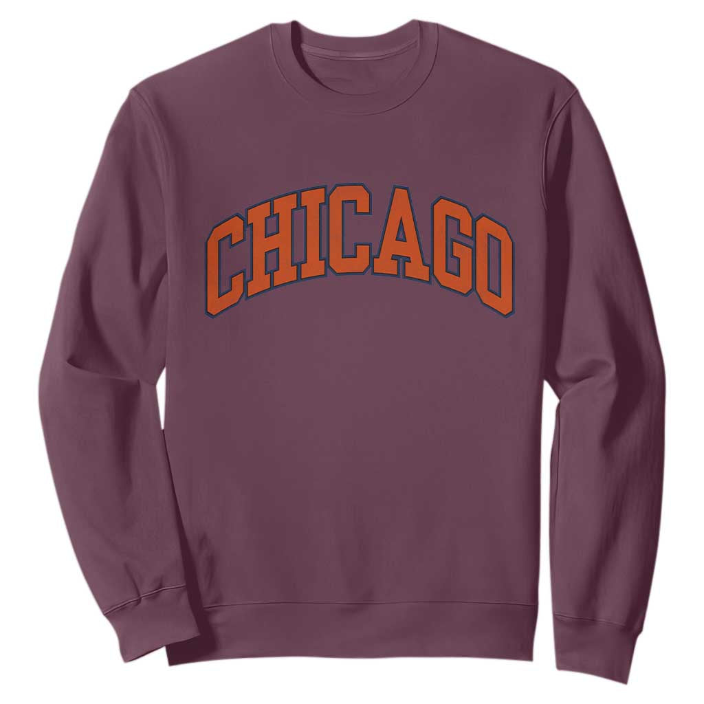 Chicago Pride Illinois IL Vintage Sports Orange Design Sweatshirt TS11 Maroon Print Your Wear