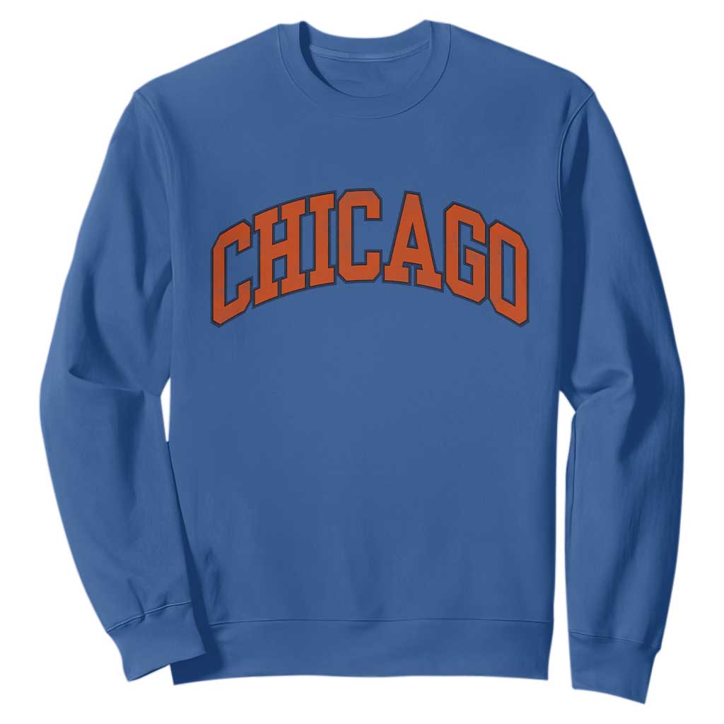 Chicago Pride Illinois IL Vintage Sports Orange Design Sweatshirt TS11 Royal Blue Print Your Wear