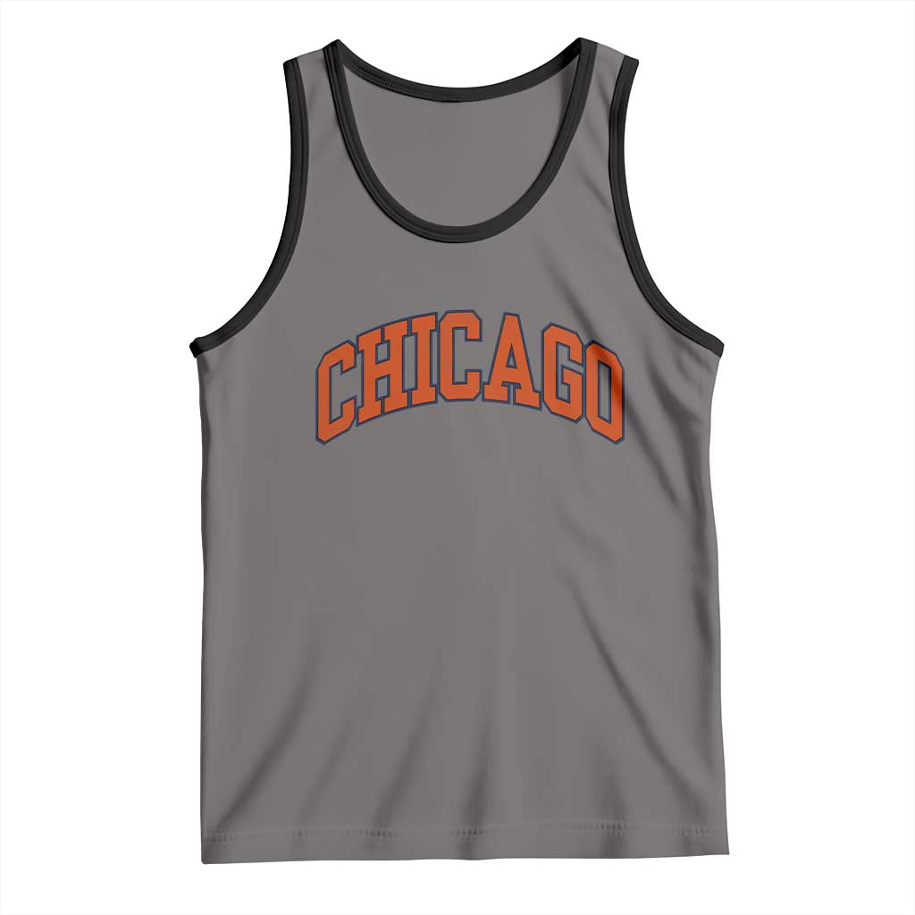 Chicago Pride Illinois IL Vintage Sports Orange Design Tank Top TS11 Deep Heather Black Print Your Wear