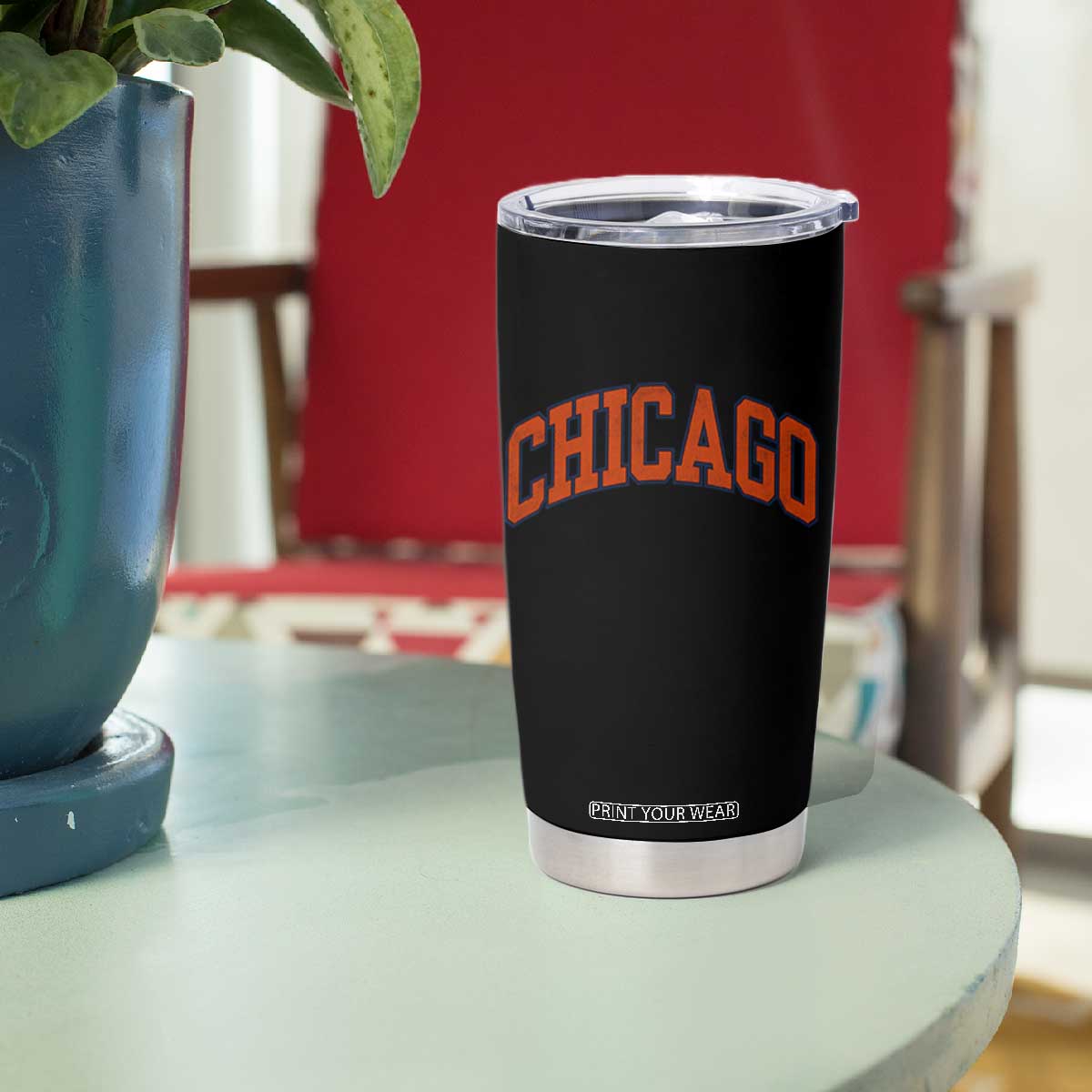 Chicago Pride Illinois IL Vintage Sports Orange Design Tumbler Cup TS11 Print Your Wear