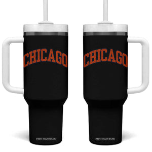Chicago Pride Illinois IL Vintage Sports Orange Design Tumbler With Handle TS11 One Size: 40 oz Black Print Your Wear