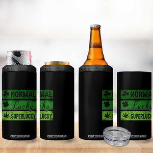 Funny St Patrick's Day Cannabis Weed 4 in 1 Can Cooler Tumbler Normal Shamrock Lucky Clover Super Lucky Weed TS11 Print Your Wear