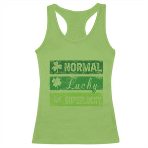 Funny St Patrick's Day Cannabis Weed Racerback Tank Top Normal Shamrock Lucky Clover Super Lucky Weed TS11 Lime Print Your Wear