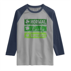 Funny St Patrick's Day Cannabis Weed Raglan Shirt Normal Shamrock Lucky Clover Super Lucky Weed TS11 Sport Gray Navy Print Your Wear