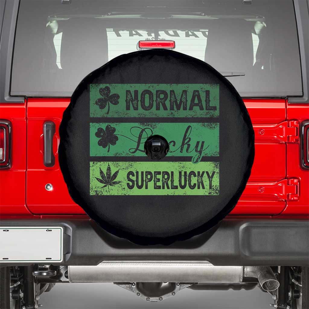Funny St Patrick's Day Cannabis Weed Spare Tire Cover Normal Shamrock Lucky Clover Super Lucky Weed TS11 Black Print Your Wear