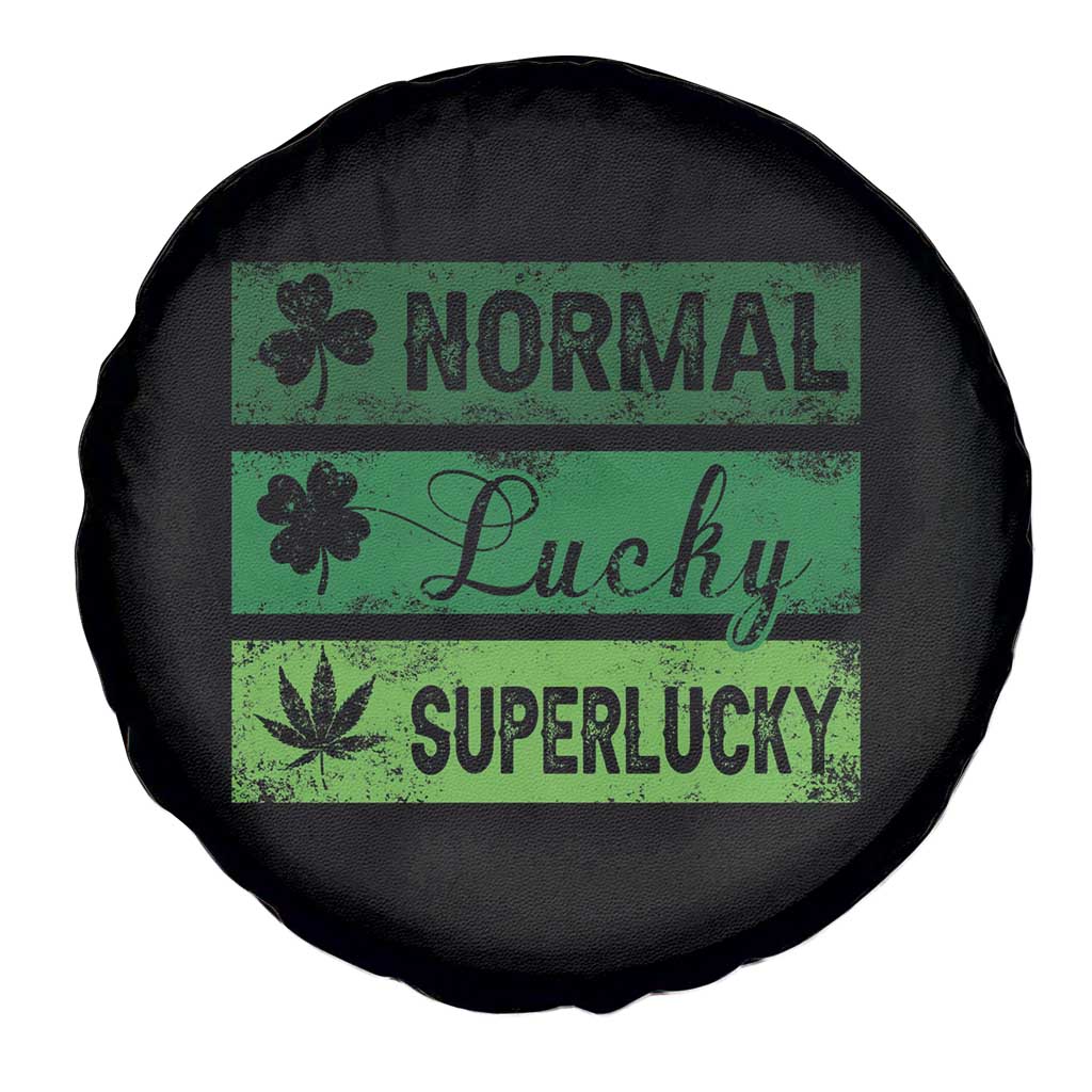 Funny St Patrick's Day Cannabis Weed Spare Tire Cover Normal Shamrock Lucky Clover Super Lucky Weed TS11 Print Your Wear