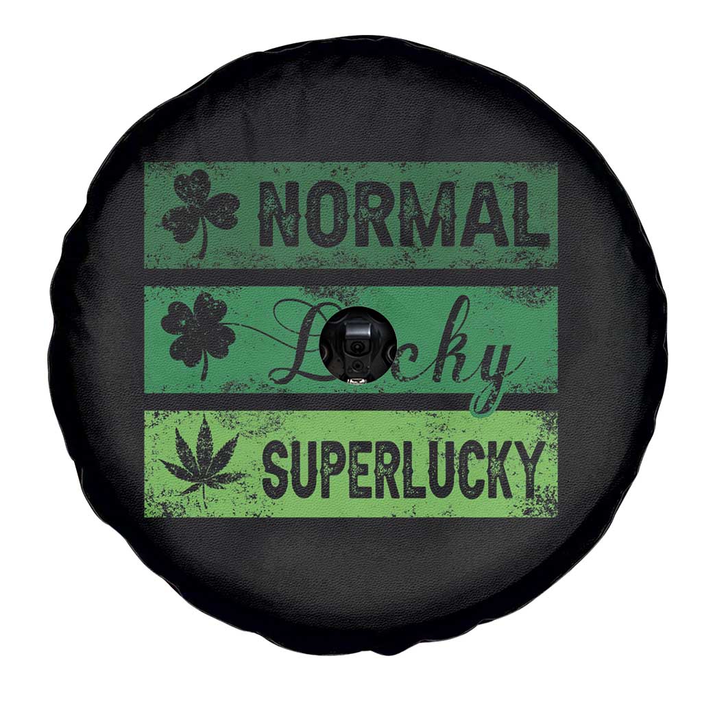 Funny St Patrick's Day Cannabis Weed Spare Tire Cover Normal Shamrock Lucky Clover Super Lucky Weed TS11 Print Your Wear