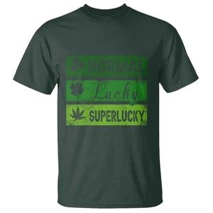 Funny St Patrick's Day Cannabis Weed T Shirt Normal Shamrock Lucky Clover Super Lucky Weed TS11 Dark Forest Green Print Your Wear