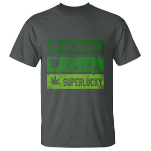 Funny St Patrick's Day Cannabis Weed T Shirt Normal Shamrock Lucky Clover Super Lucky Weed TS11 Dark Heather Print Your Wear