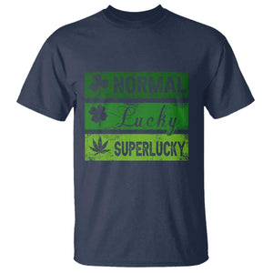 Funny St Patrick's Day Cannabis Weed T Shirt Normal Shamrock Lucky Clover Super Lucky Weed TS11 Navy Print Your Wear